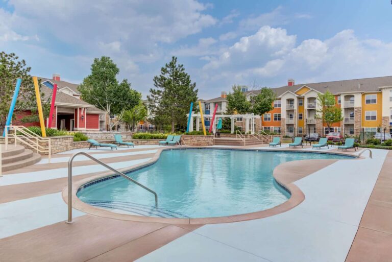 Enjoy the warm weather at our resort-style pool at Quinn at Plymouth Apartments.